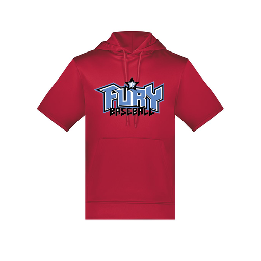 [6871.083.S-LOGO1] Men's Dri Fit Short Sleeve Hoodie (Adult S, Red, Logo 1)