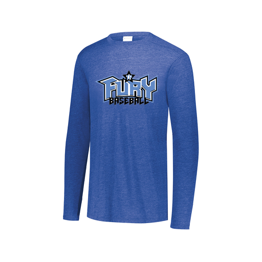 [FTLCUBRY-AXS-LOGO1] Decker Men's Tri-Blend T-Shirt - Long Sleeve (Adult XS, Royal, Logo 1)