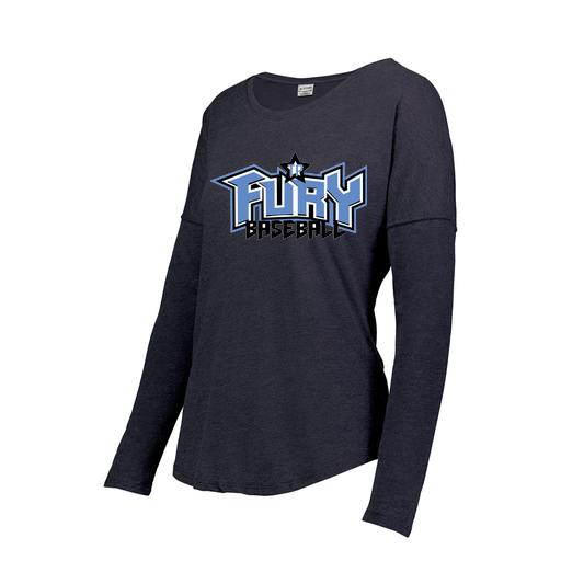 [FTLCUBNV-FAS-LOGO1] Decker Women's Tri-Blend T-Shirt - Long Sleeve (Female Adult S, Navy, Logo 1)
