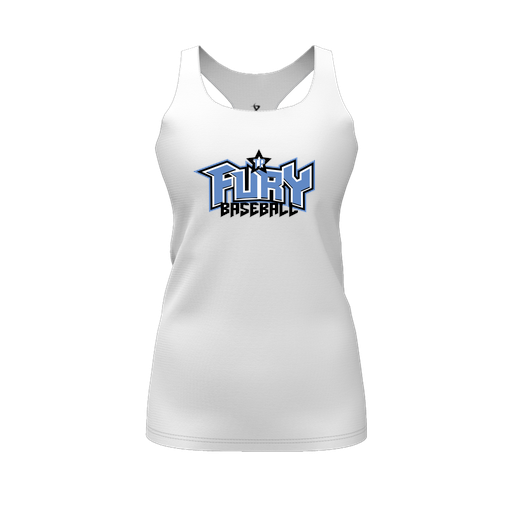 [CUS-DFW-RCBK-PER-WHT-FYS-LOGO1] Racerback Tank Top (Female Youth S, White, Logo 1)