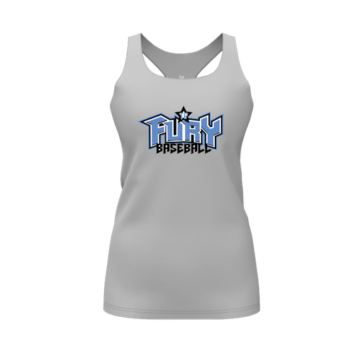 [CUS-DFW-RCBK-PER-GRY-FYS-LOGO1] Racerback Tank Top (Female Youth S, Gray, Logo 1)