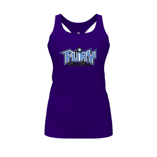 [FT0TRBPP-FYS-LOGO1] Decker Racerback Tank Top (Female Youth S, Purple, Logo 1)