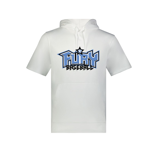 [6871.005.S-LOGO1] Men's Dri Fit Short Sleeve Hoodie (Adult S, White, Logo 1)
