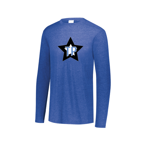 [FTLCUBRY-AXS-LOGO3] Decker Men's Tri-Blend T-Shirt - Long Sleeve (Adult XS, Royal, Logo 3)