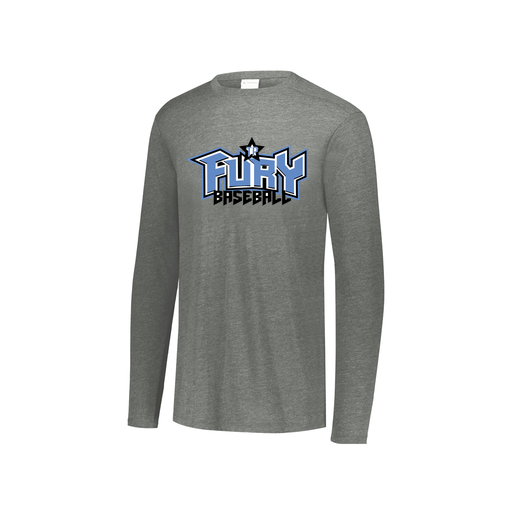 [FTLCUBGY-YS-LOGO1] Decker Youth Tri-Blend T-Shirt - Long Sleeve (Youth S, Gray, Logo 1)