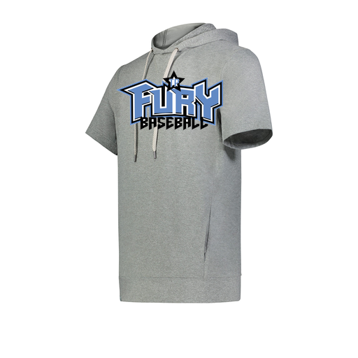 [222605-SIL-YS-LOGO1] YOUTH VENTURA SOFT KNIT SHORT SLEEVE HOODIE (Youth S, Silver, Logo 1)