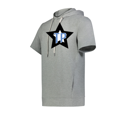[222605-SIL-YS-LOGO3] YOUTH VENTURA SOFT KNIT SHORT SLEEVE HOODIE (Youth S, Silver, Logo 3)