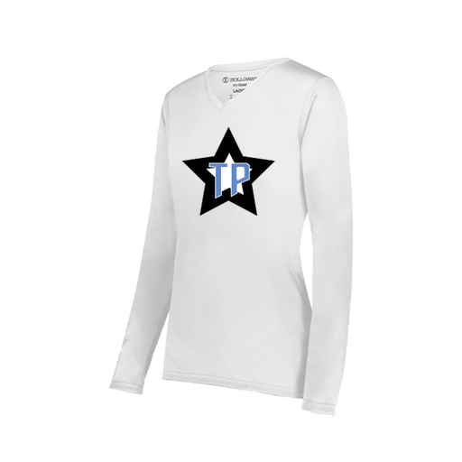 [222824.005.S-LOGO3] Ladies LS Smooth Sport Shirt (Female Adult S, White, Logo 3)