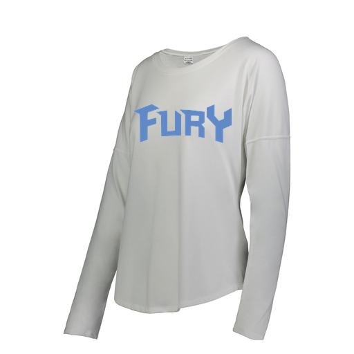 [FTLCUBWH-FAS-LOGO2] Decker Women's Tri-Blend T-Shirt - Long Sleeve (Female Adult S, White, Logo 2)