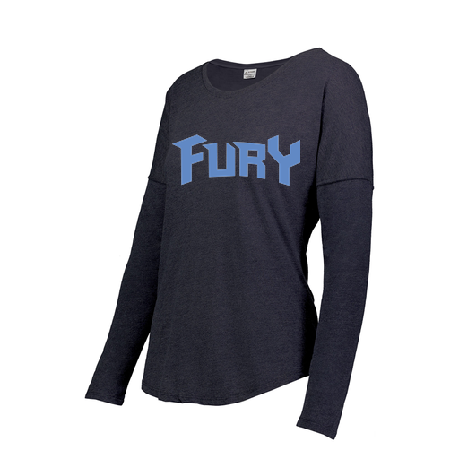 [FTLCUBNV-FAS-LOGO2] Decker Women's Tri-Blend T-Shirt - Long Sleeve (Female Adult S, Navy, Logo 2)