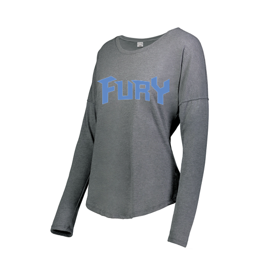 [FTLCUBGY-FAS-LOGO2] Decker Women's Tri-Blend T-Shirt - Long Sleeve (Female Adult S, Gray, Logo 2)